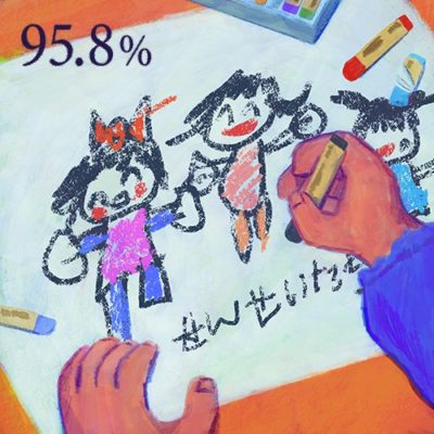 保育園児が絵を描いている「せんせい」として描かれているのはすべて女性